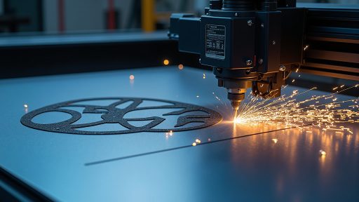 Large format laser cutting equipment with extended frame, multiple safety features, professional setup